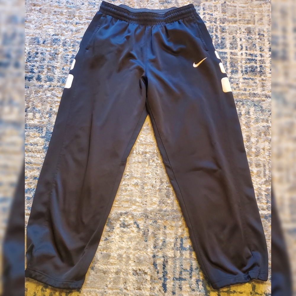 Nike Mens Thermafit Black Joggers with White Accents